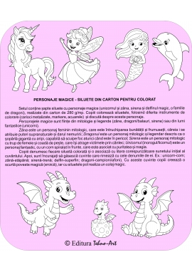 SILUETE DIN CARTON PENTRU COLORAT - PERSONAJE MAGICE